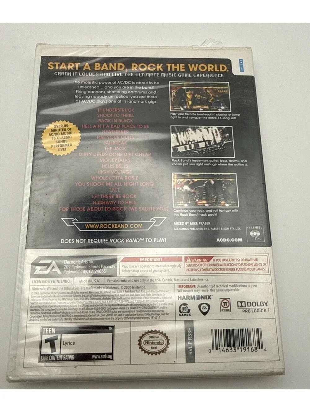 NEW AC/DC Live Rock Band Track Pack Nintendo Wii Video Game Brand New Sealed